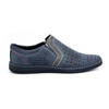 Pánské mokasíny kožené boty na léto 713MP navy blue