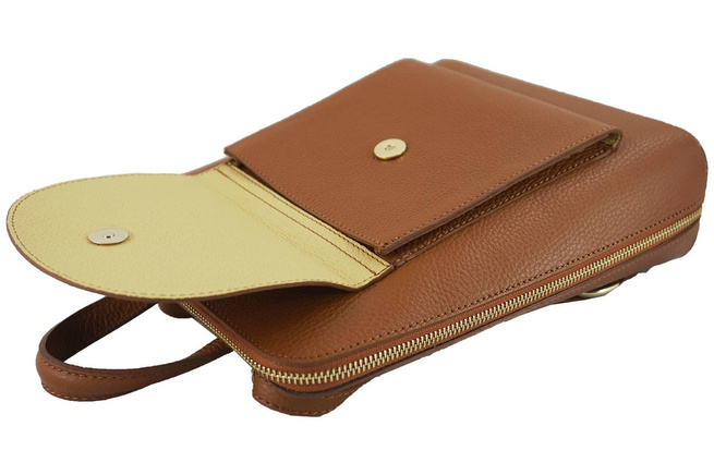 Plecak skórzany / listonoszka - Casual 2w1 - Czerwony