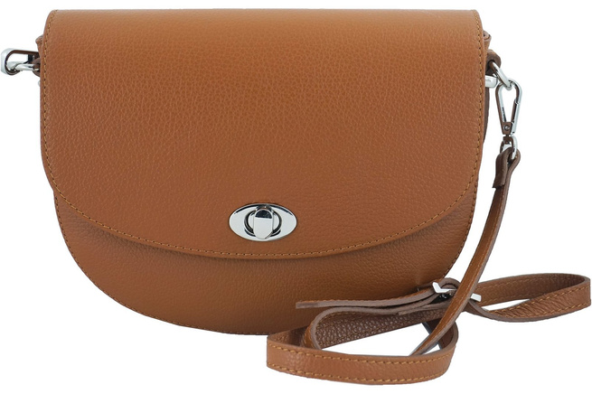 Kožená poštovní taška s ozdobnou sponou - světle modrá