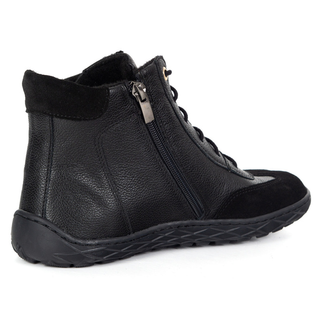 Dámské barefoot kožené zimní minimalistické boty 1294 black