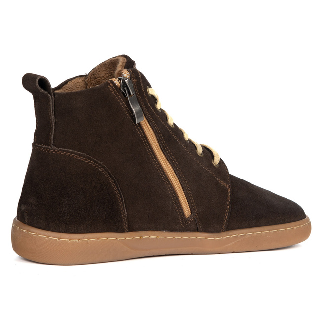 Dámské kožené zimní boty barefoot Z-B04 beige