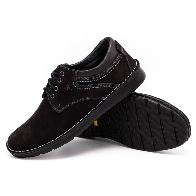 Pánská kožená obuv black nubuck casual 7095 - Olivier shoes
