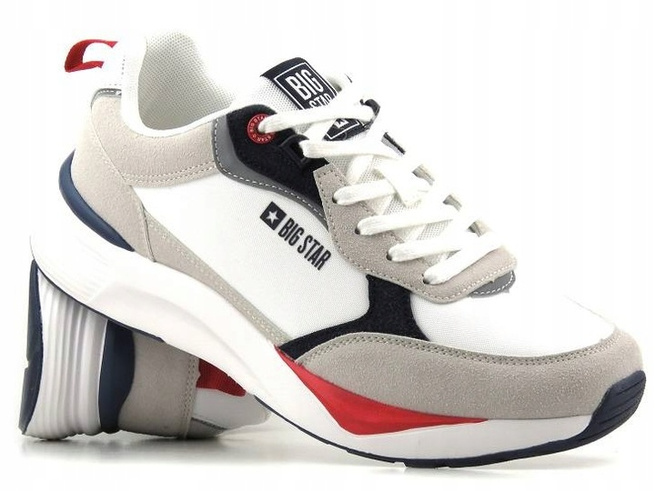 Buty męskie sportowe półbuty memory foam Big Star LL174235 białe