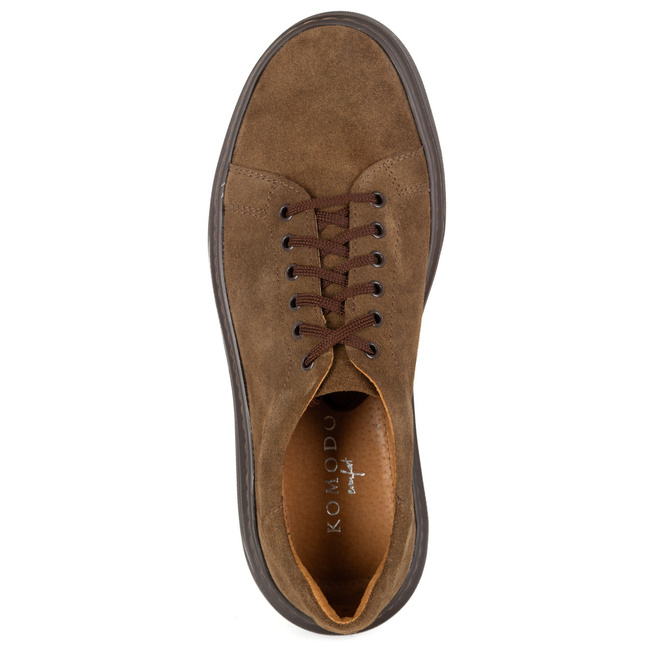 Buty męskie skórzane 930K brąz welur