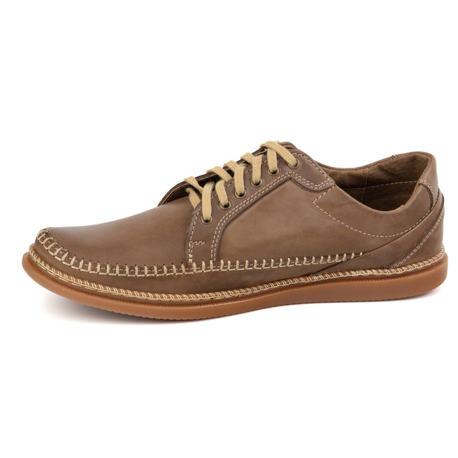 Pánská ležérní kožená obuv Model 313GT light brown