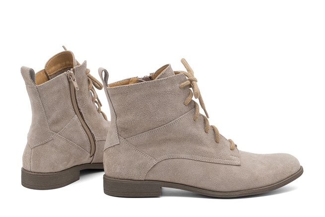 Dámské kožené šněrovací boty TRW beige