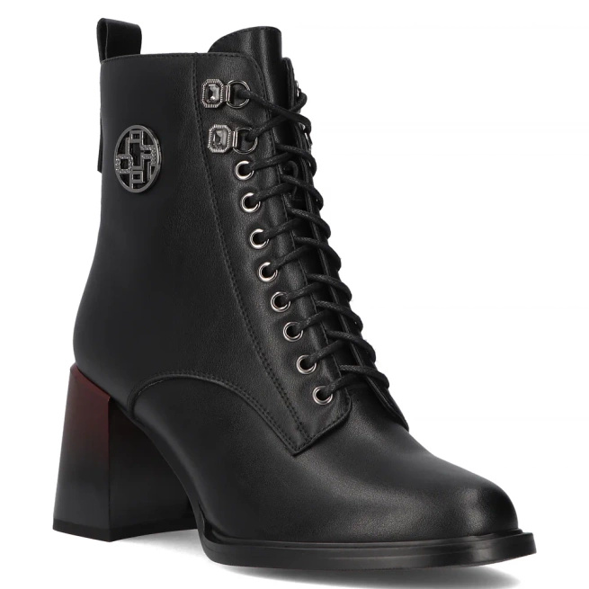 Filippo kožené boty na jehlovém podpatku DBT6316/24 BK černé