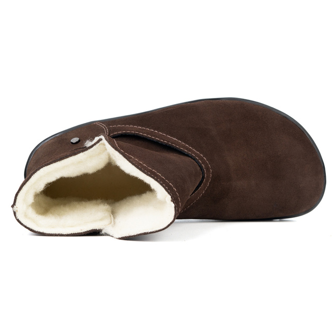 BAREFOOT dámské zimní boty Olivier Harper z černé kůže, zateplené merino vlnou