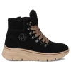 Dámské kožené boty DBT7290 BK black nubuk s platformou