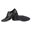 Buty męskie podwyższające skórzane eleganckie + 6 cm wizytowe P12 czarne