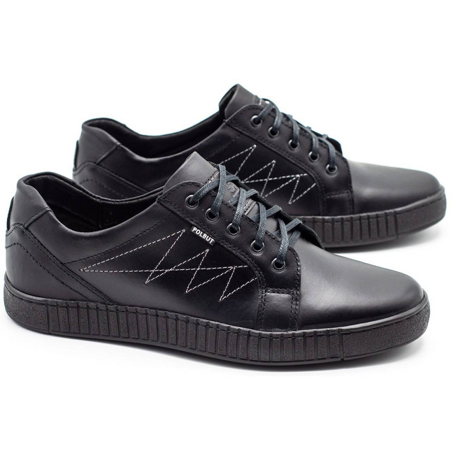 J66 pánské polobotky černé se stříbrem