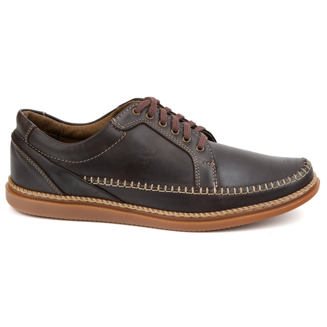 Pánská ležérní kožená obuv Model 313GT dark brown