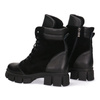 Pollonus black verona + velur zateplené dámské boty na zip 5-1581-007