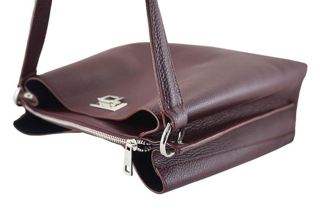 Duża torba damska skórzana - Barberini's - Ciemnoszara