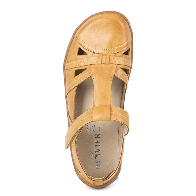 Buty damskie BAREFOOT Ultralekkie półsandały Olivier 1285 na rzep rude