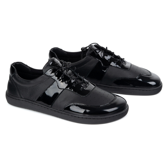 BUTY DAMSKIE BAREFOOT SKÓRA MINIMALISTYCZNE SZEROKIE ARIA floter czarny 103MP