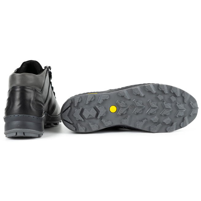 Pánské zateplené kožené boty 895MA černé