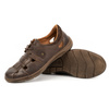 Buty męskie ażurowe skórzane na lato 986Ł brązowe