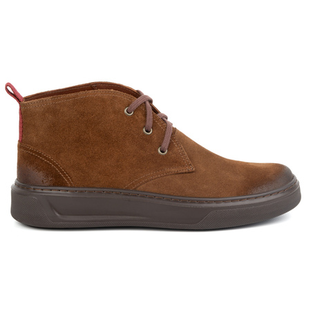 Buty męskie skórzane Chukka KAMPOL 109/804 SW brązowe