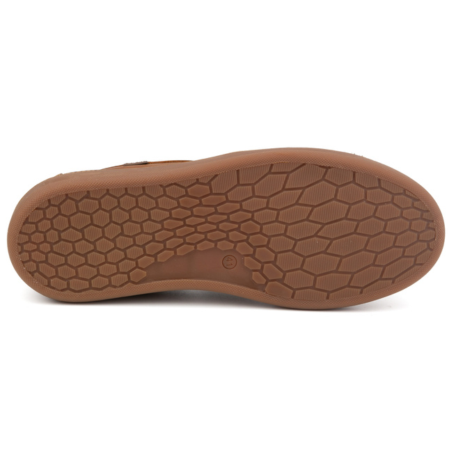 Buty męskie wsuwane ze skóry naturalnej POLBUT 2124 camel