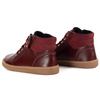 Damskie minimalistyczne buty skórzane zimowe barefoot 1293 bordo z nubukiem
