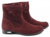 Pohodlné kožené prolamované boty Alice burgundy