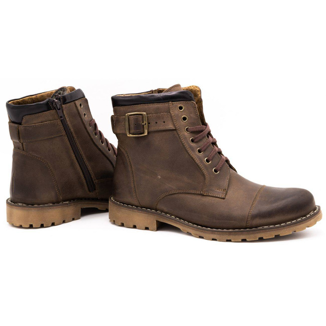 Pánské kožené boty 910MP hnědé