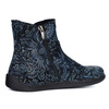 Damskie buty barefoot sztyblety z zamkiem ocieplane 1263 wzory granatowe