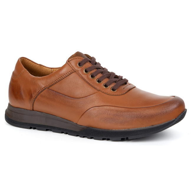 Pánské ležérní kožené polobotky Brown 902KNT brown