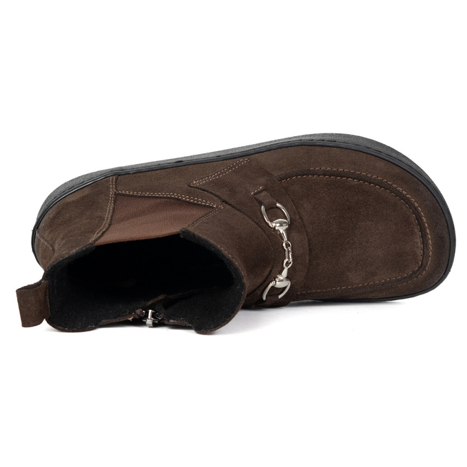 Dámské barefoot boty Scarlet z přírodní kůže zateplené zimní hnědé