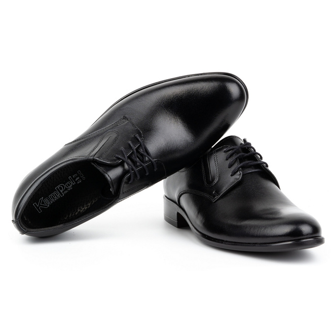 Buty męskie wizytowe skórzane 323KAM czarne