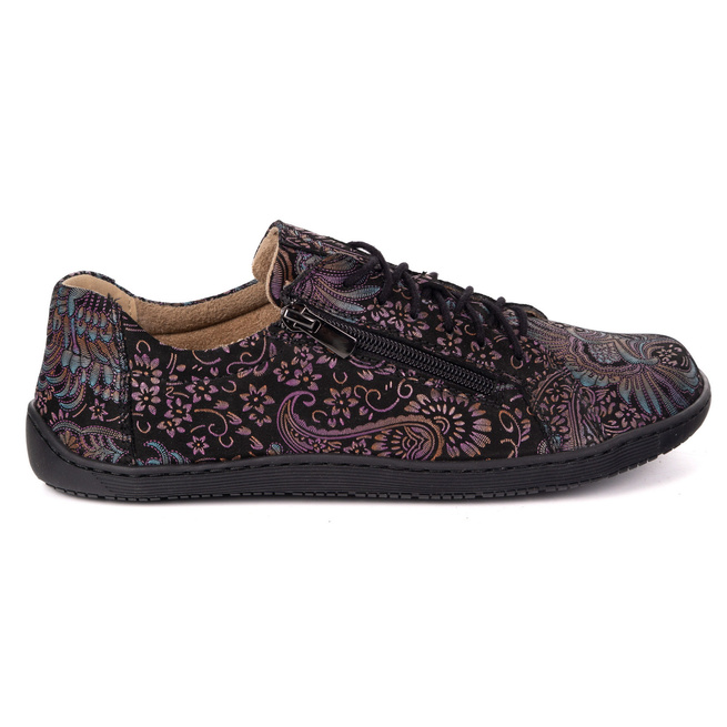 Damskie minimalistyczne buty skórzane barefoot model perforowane 1243 FIOLET ETNICZNY