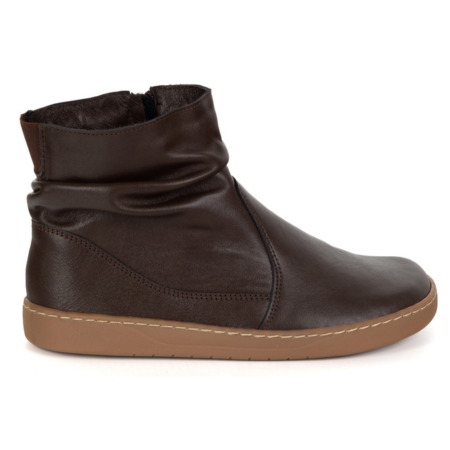Dámské barefoot boty zateplené zipem 1297 chocolate brown