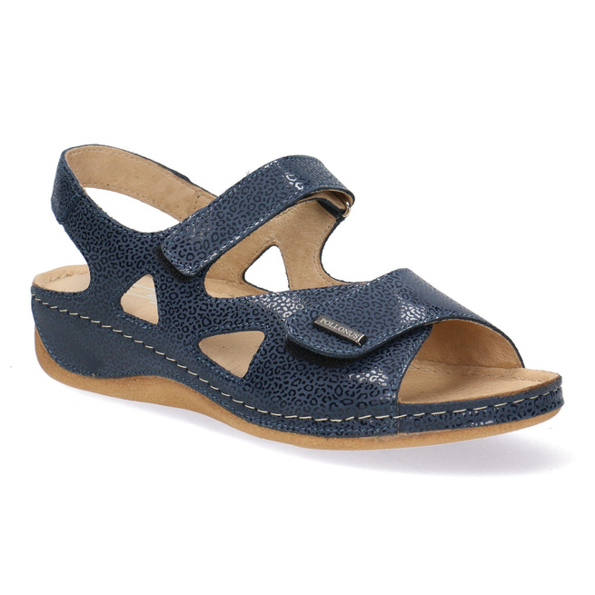 Dámské kožené sandály na suchý zip Pollonus navy blue puma 5-0994-005