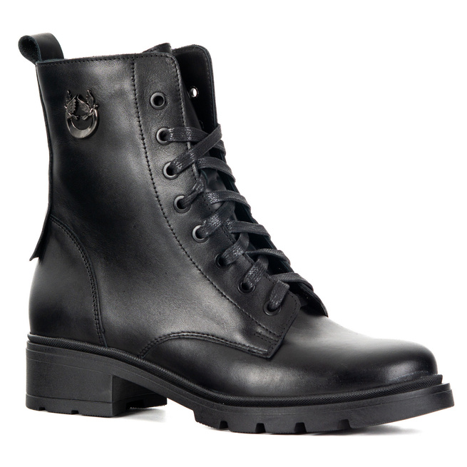 Botki damskie skórzane 1786POL czarne lico