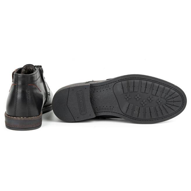 Pánské zimní boty boty kožené 137KAM černé