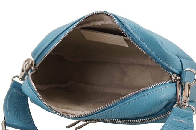 Dámská kabelka s ozdobným popruhem - modrá