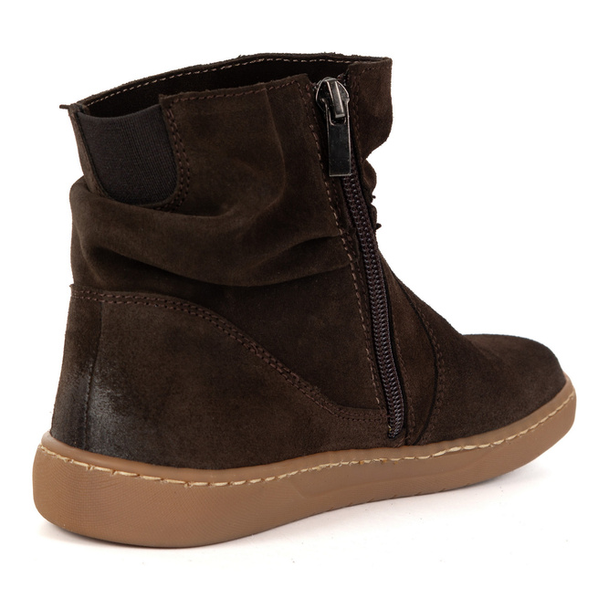 Dámské boty barefoot zateplené zipem 1297 brown velour