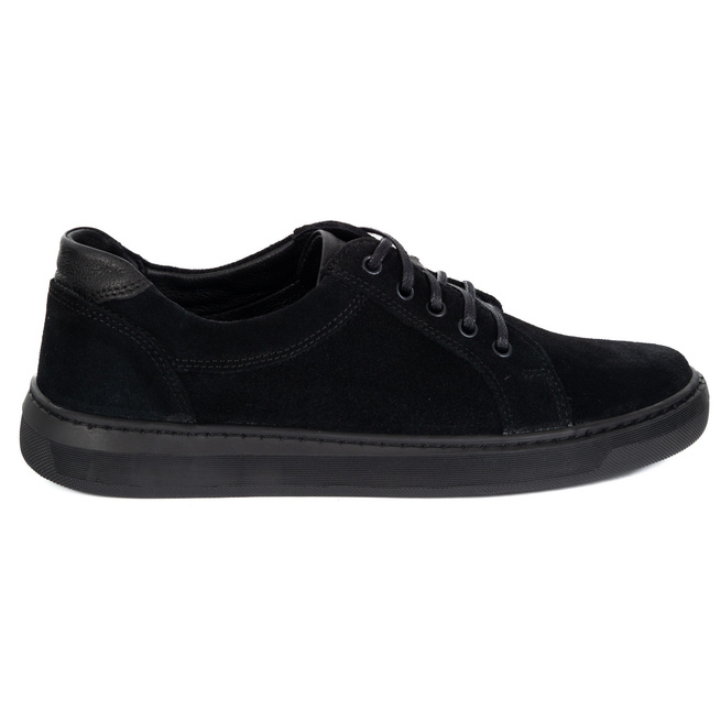 Buty męskie zamszowe skóra naturalna 7136DT czarne
