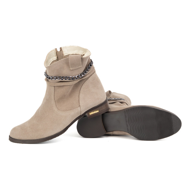 Dámské semišové zateplené boty Luna beige