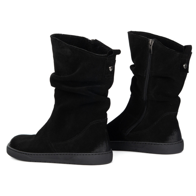 BAREFOOT dámské zateplené kožené boty Freja Polish black
