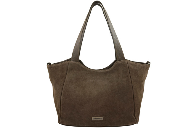 Torebka damska zamszowa typu worek - Beżowa ciemna