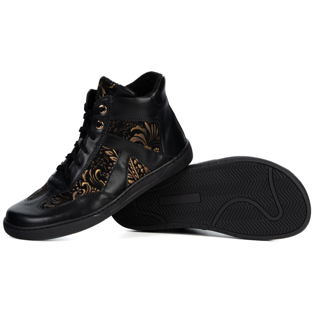 Zimowe buty barefoot Olivier Reese – minimalistyczne skórzane botki dla kobiet czarne