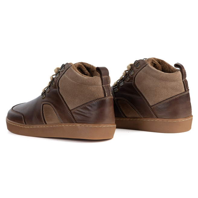 Barefoot zimowe buty skórzane unisex Explorer ciemnobrązowe