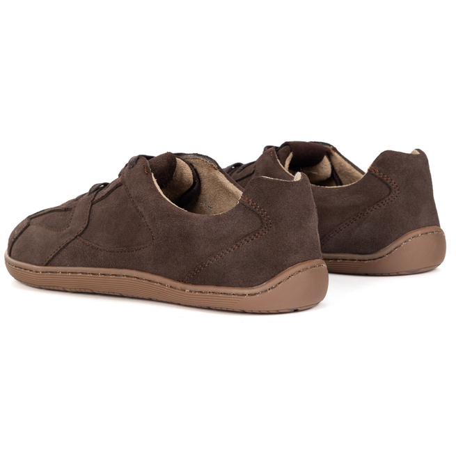 Buty BAREFOOT minimalistyczne skórzane 0796W welur brązowe