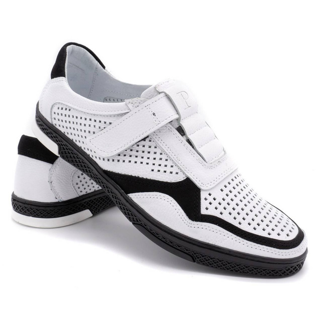 Pánská ležérní kožená obuv 2102L bílá