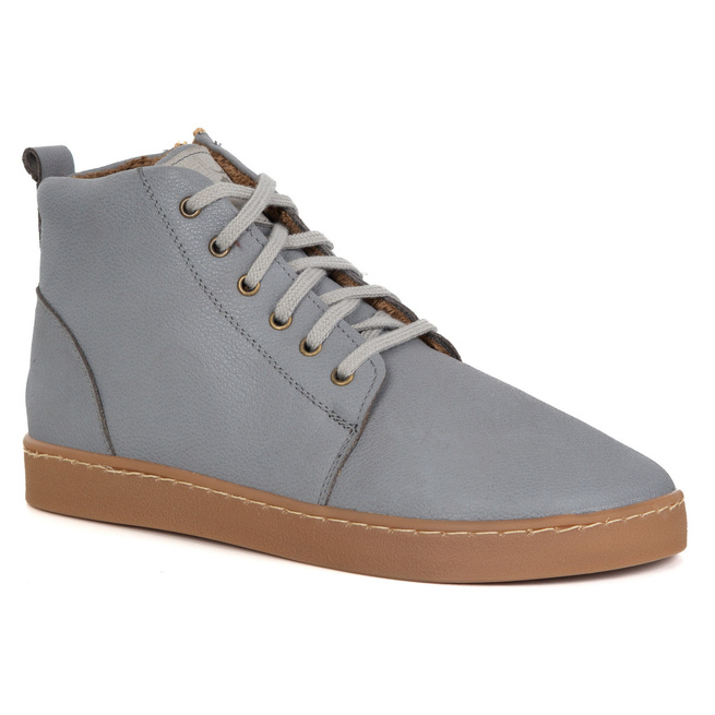 Buty damskie zimowe barefoot skórzane Z-B04 szare