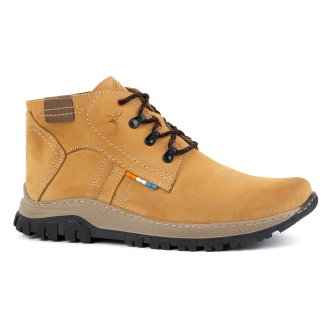 Pánské zimní kožené boty 119GT yellow