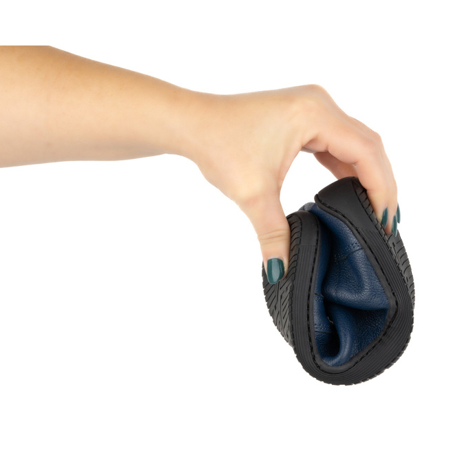 Dámské kožené minimalistické boty barefoot 1242 navy blue