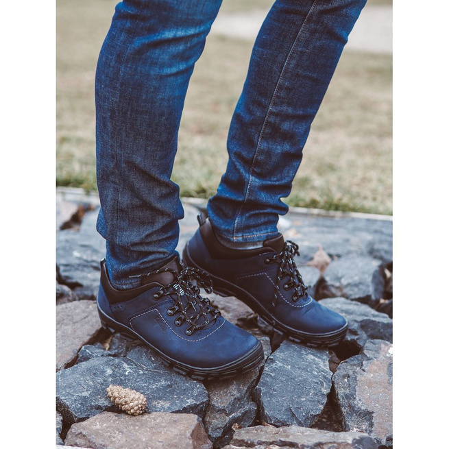 Buty męskie skórzane trekkingowe 36 bordowe